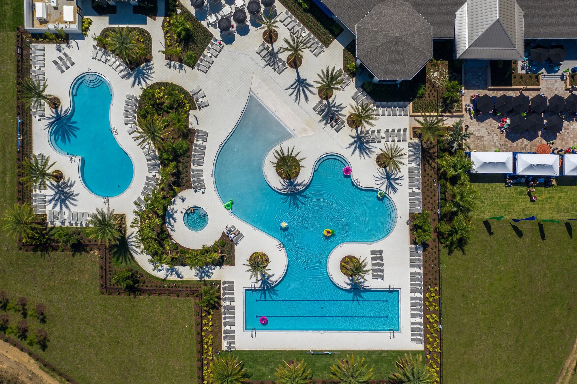 Architectural site view captured with drone photography