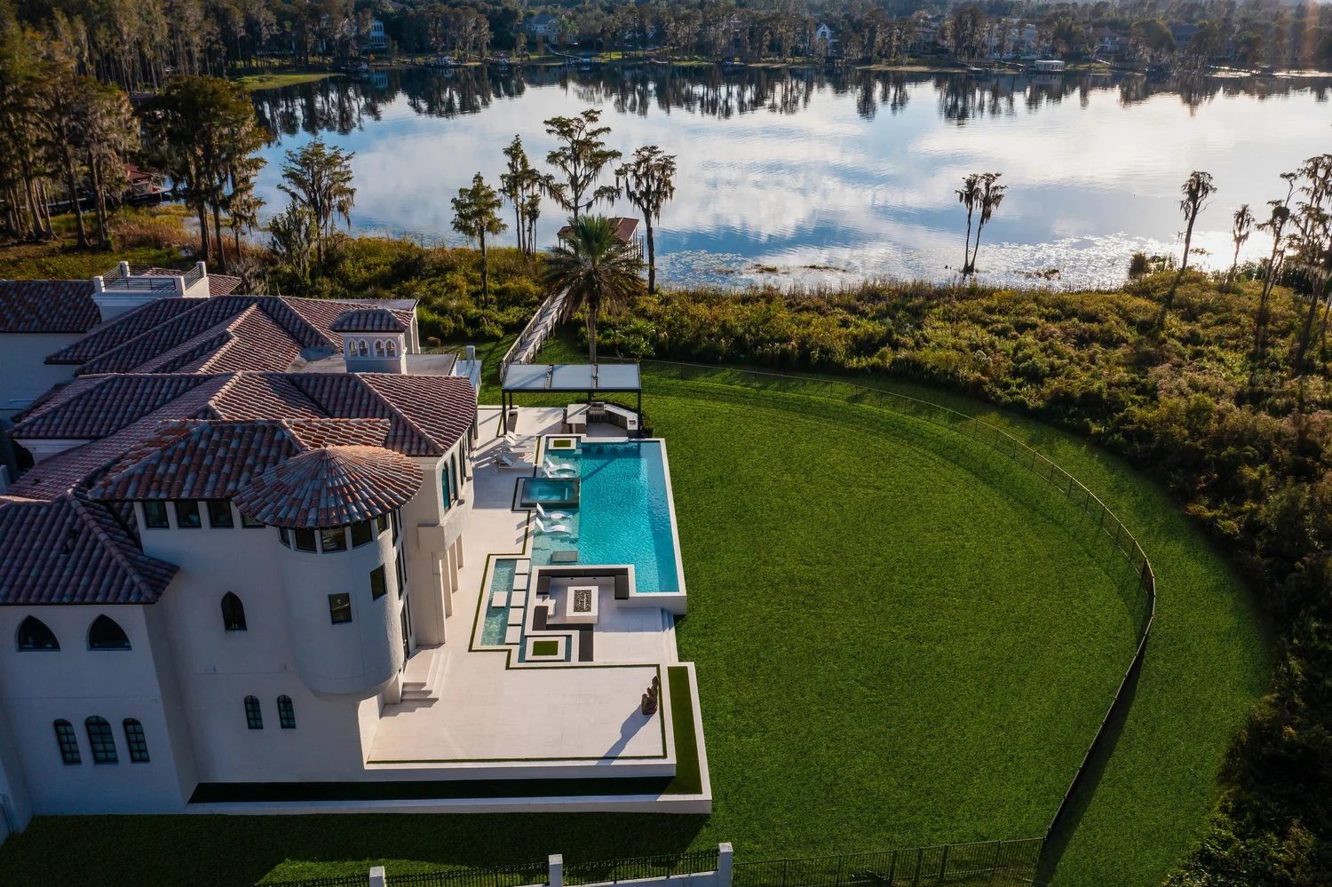Coastal property aerial drone photography