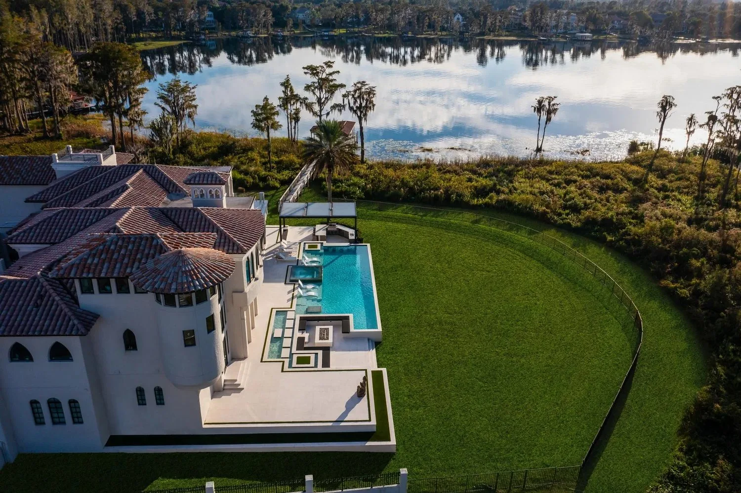 Coastal property aerial drone photography