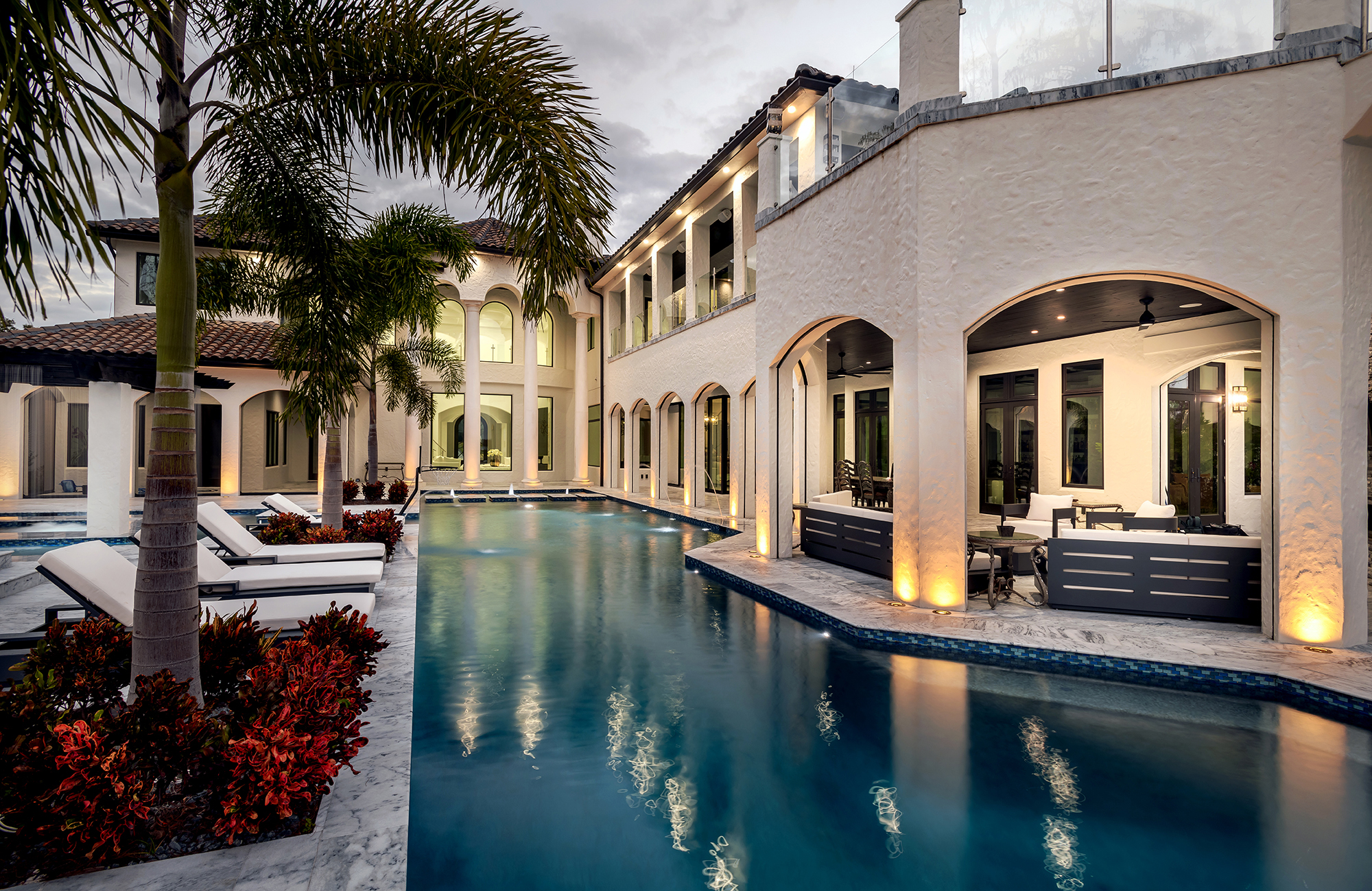 Luxury property aerial photographed for real estate marketing
