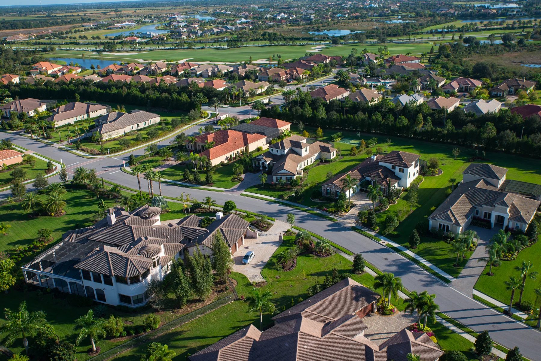 Drone photography of resort amenities