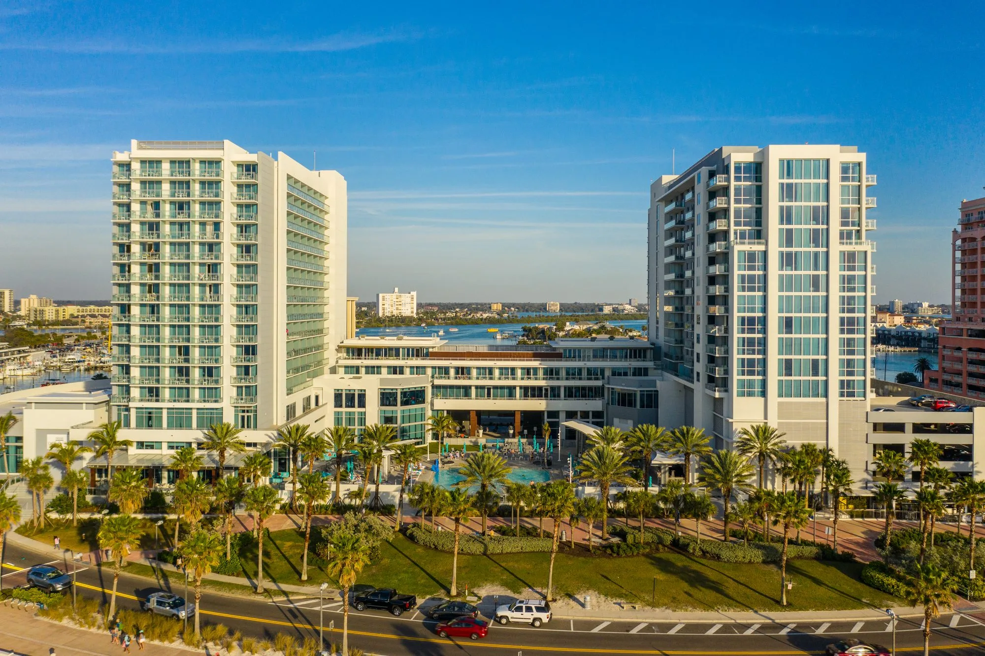 Hotel exterior photographed for hospitality marketing