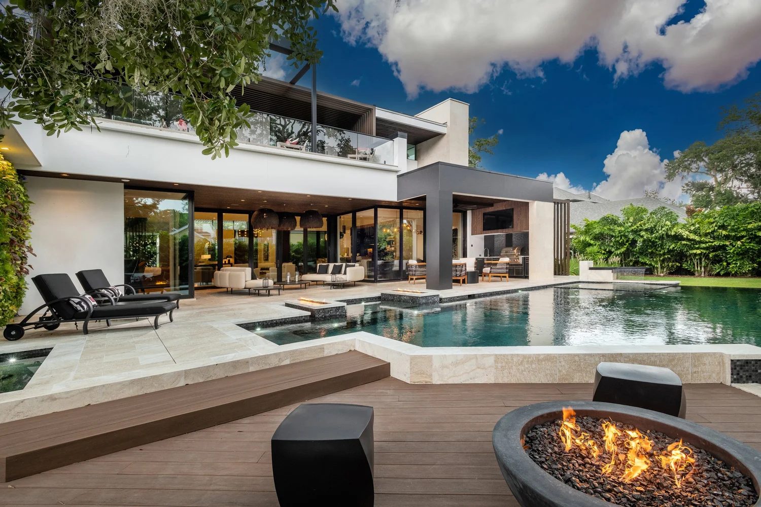 Pool and outdoor living exterior photography for luxury property